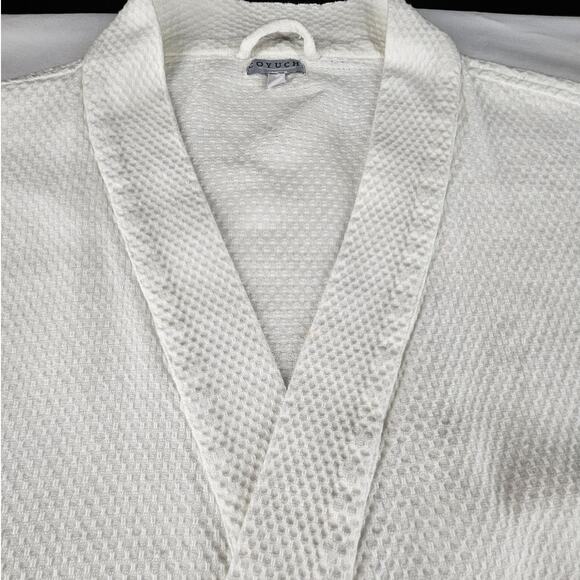 COYUCHI WOMEN'S 100% ORGANIC COTTON WHITE LONG SLEEVE ROBE SIZE LARGE - Picture 4 of 10
